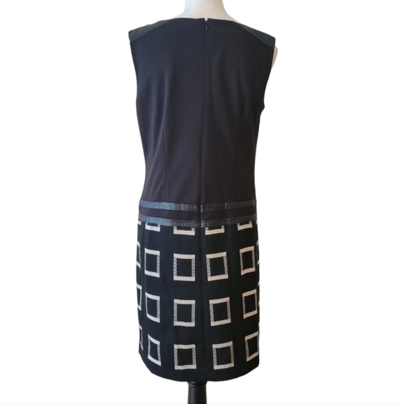 NWT Nine West Black Ponte Sleeveless Dress Size 10 - Picture 2 of 5